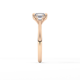 Asscher Three Stones Lab Grown Diamond Engagement Ring