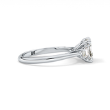 Asscher Three Stones Lab Grown Diamond Engagement Ring