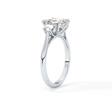 Asscher Three Stones Lab Grown Diamond Engagement Ring
