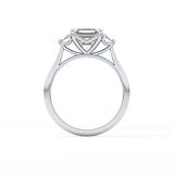 Asscher Three Stones Lab Grown Diamond Engagement Ring