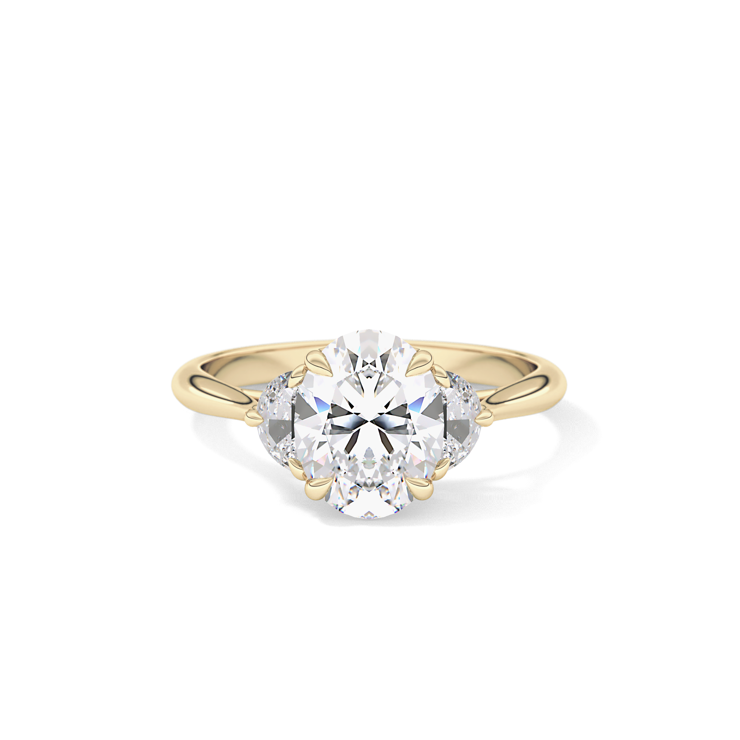 Oval Three Stone Lab Grown Diamond Engagement Ring