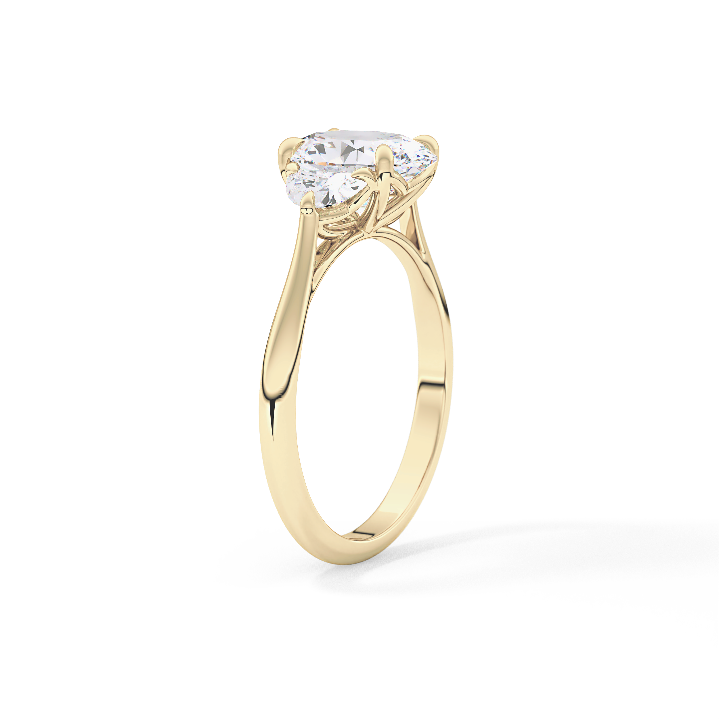 Oval Three Stone Lab Grown Diamond Engagement Ring