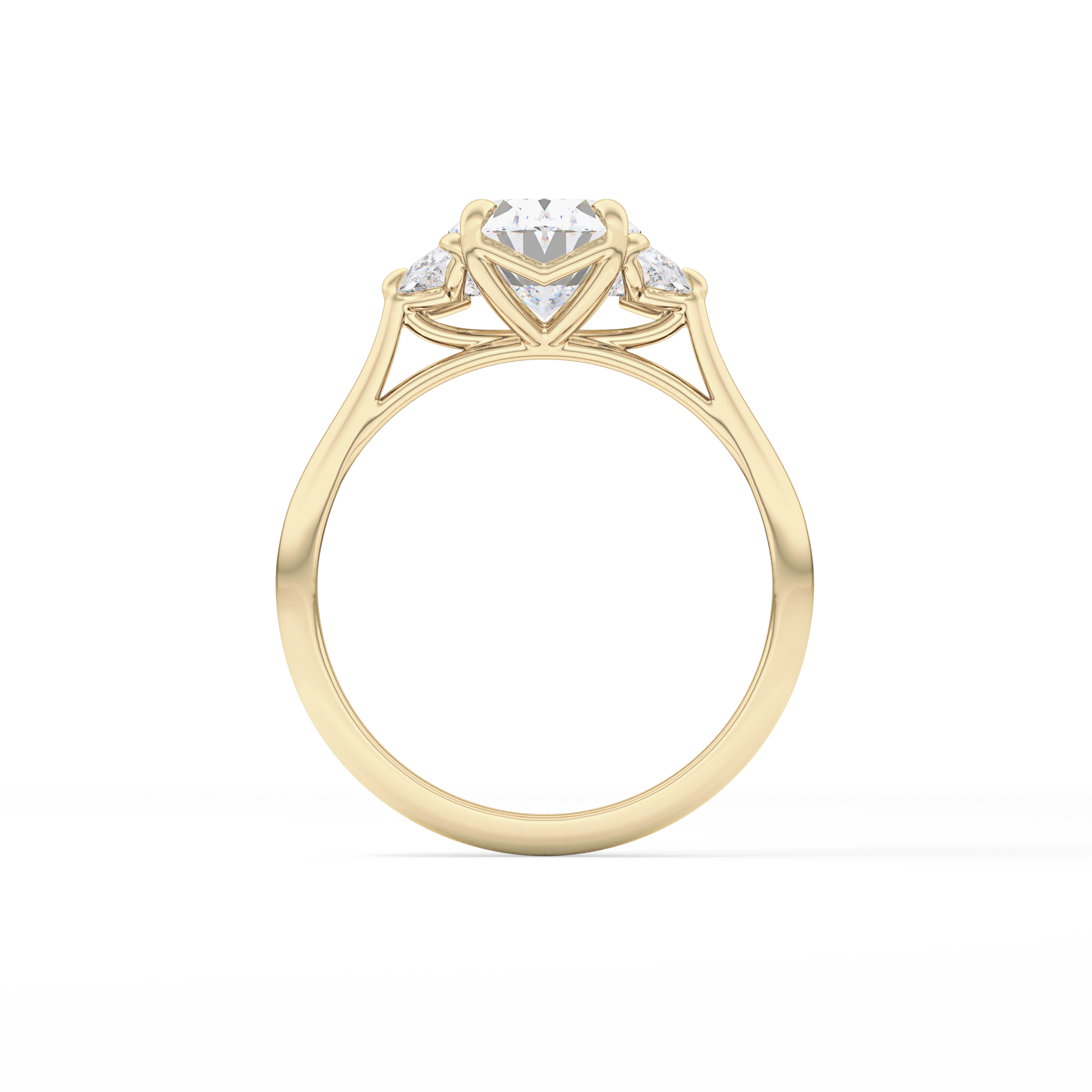 Oval Three Stone Lab Grown Diamond Engagement Ring