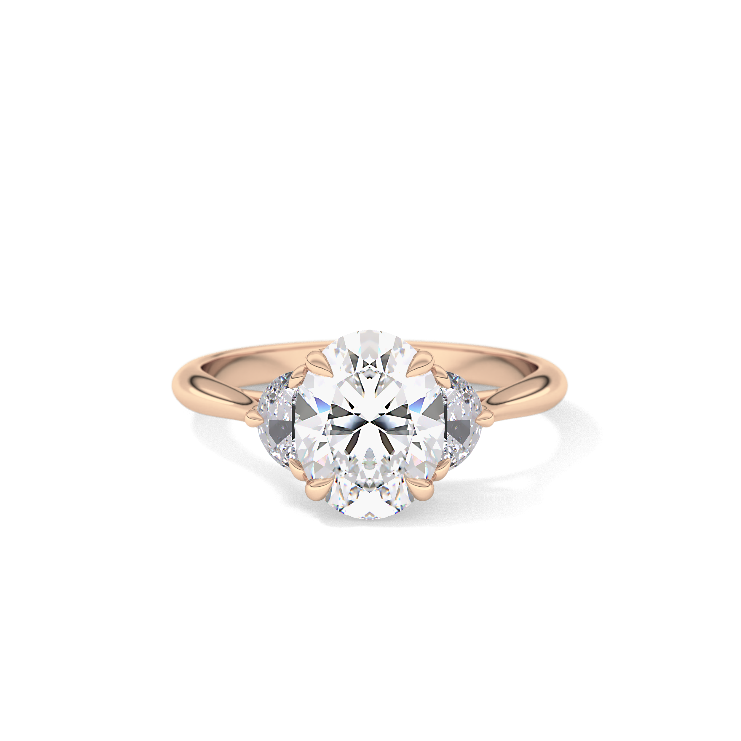 Oval Three Stone Lab Grown Diamond Engagement Ring