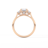 Oval Three Stone Lab Grown Diamond Engagement Ring