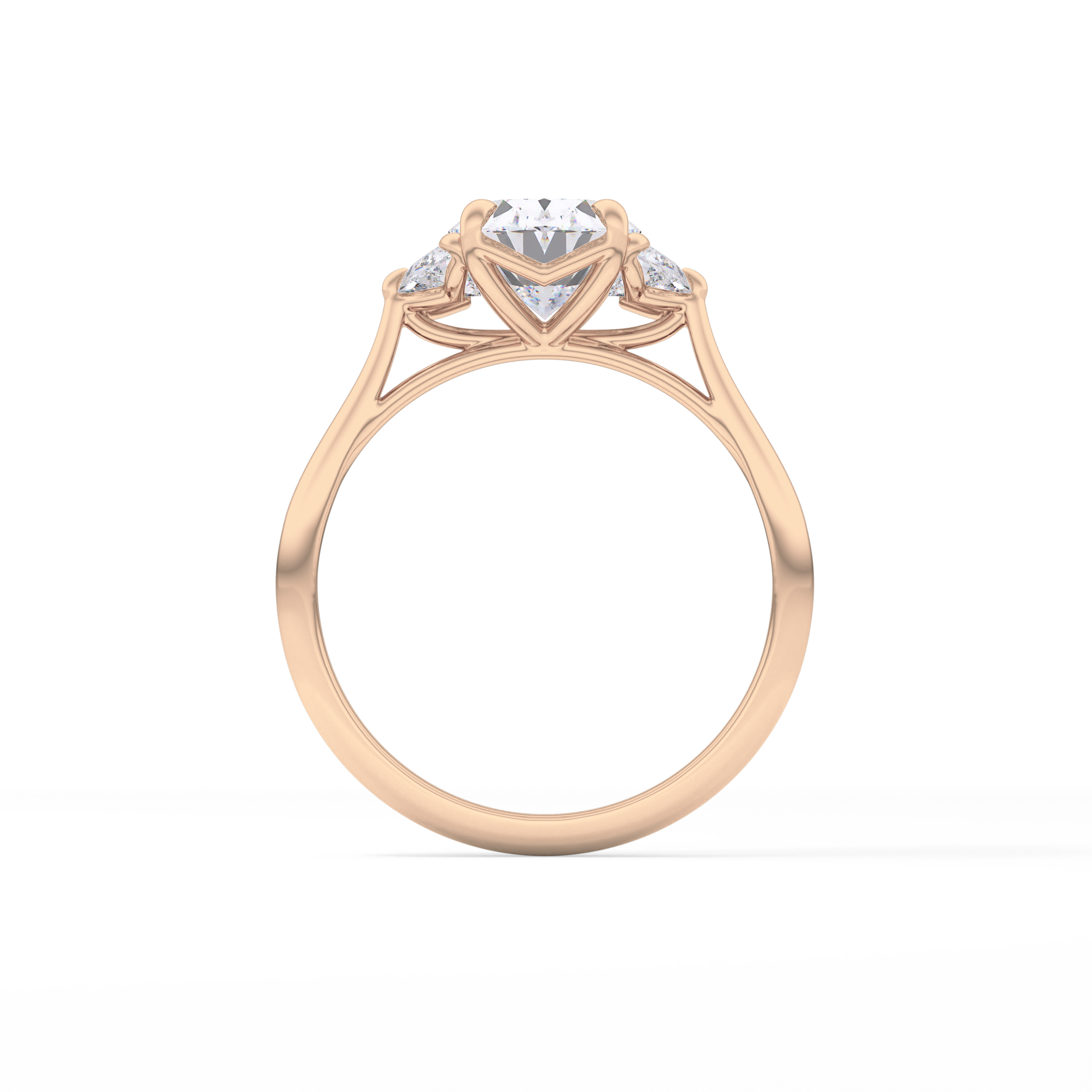 Oval Three Stone Lab Grown Diamond Engagement Ring