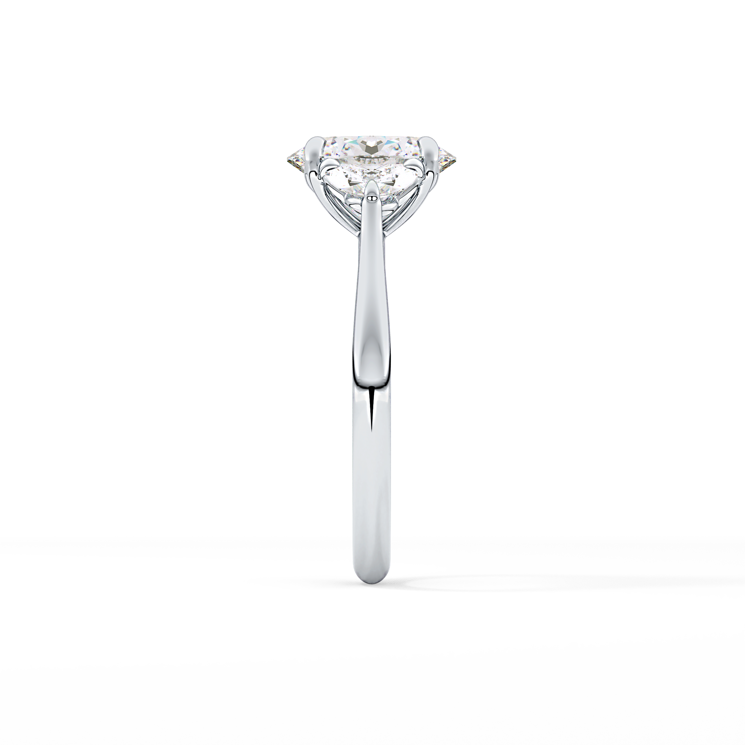 Oval Three Stone Lab Grown Diamond Engagement Ring