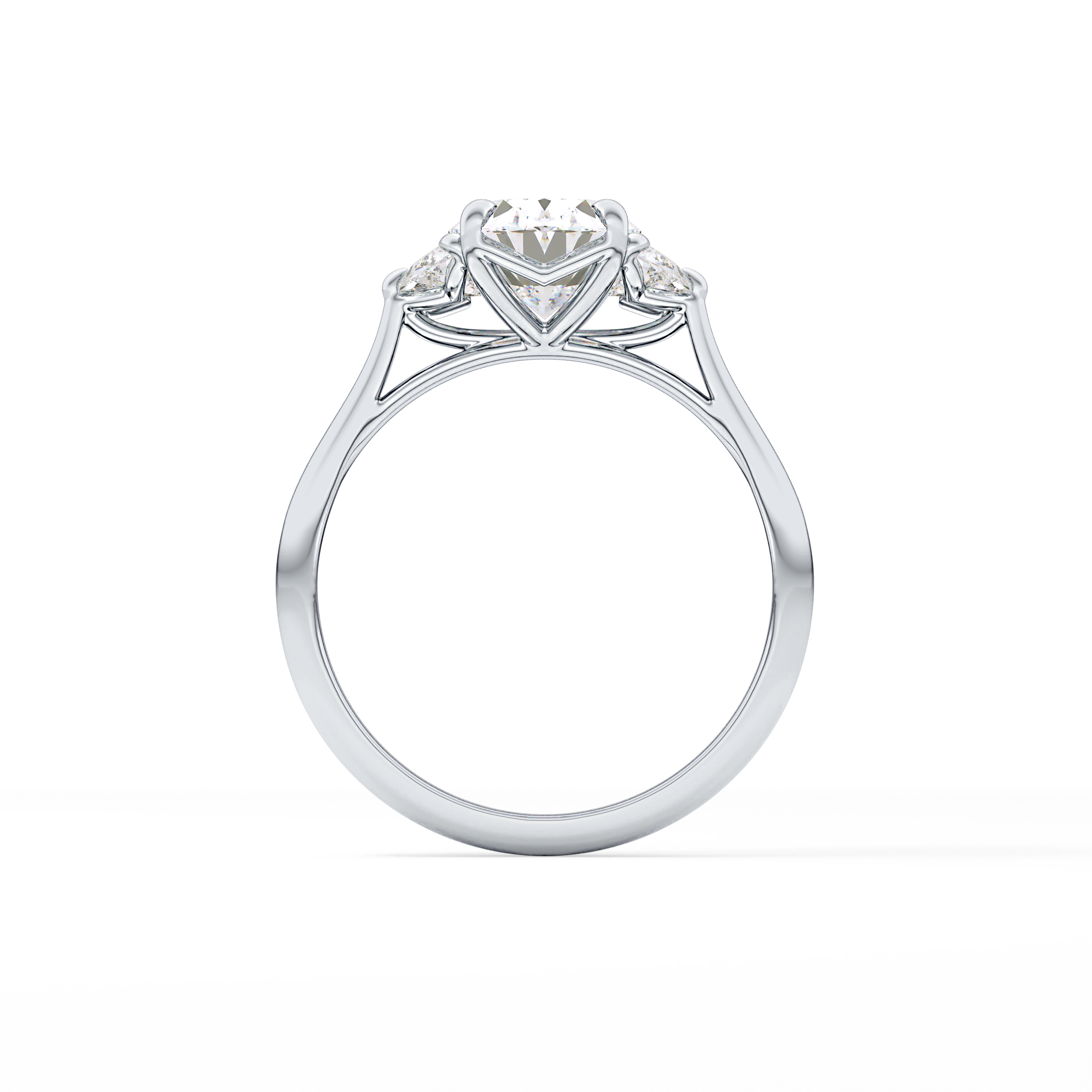 Oval Three Stone Lab Grown Diamond Engagement Ring