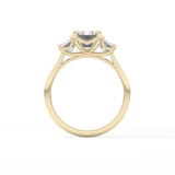 Emerald Three Stone Lab Grown Diamond Engagement Ring