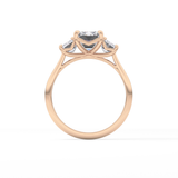 Emerald Three Stone Lab Grown Diamond Engagement Ring