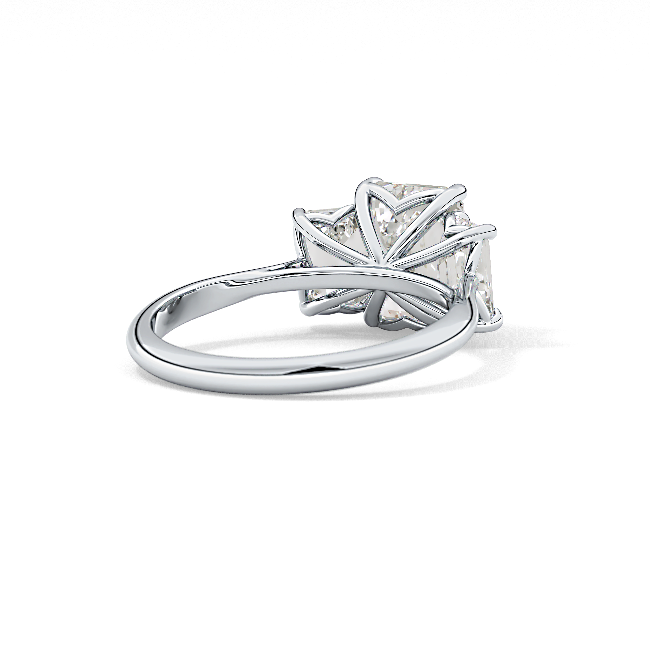 Emerald Three Stone Lab Grown Diamond Engagement Ring
