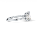Emerald Three Stone Lab Grown Diamond Engagement Ring