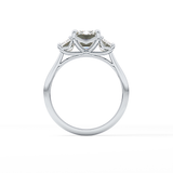 Emerald Three Stone Lab Grown Diamond Engagement Ring