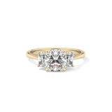 Cushion Three Stone Lab Grown Diamond Engagement Ring