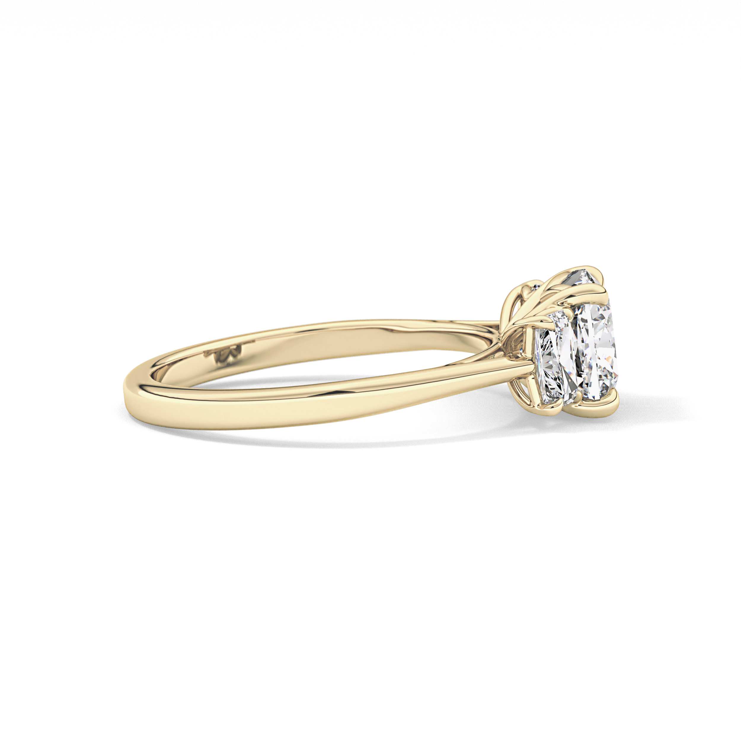 Cushion Three Stone Lab Grown Diamond Engagement Ring
