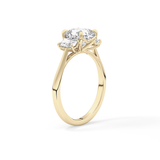 Cushion Three Stone Lab Grown Diamond Engagement Ring