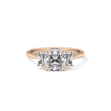 Cushion Three Stone Lab Grown Diamond Engagement Ring
