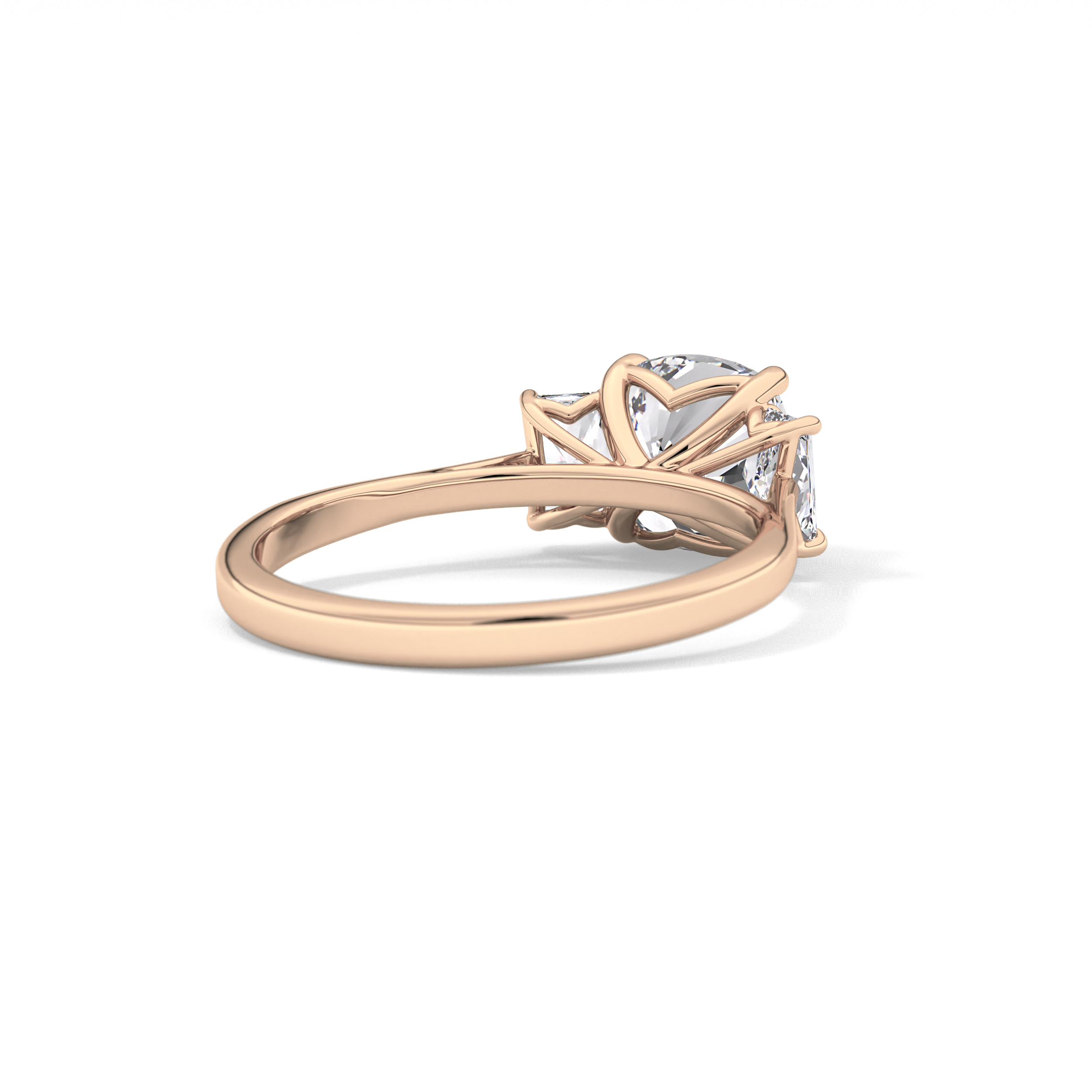 Cushion Three Stone Lab Grown Diamond Engagement Ring