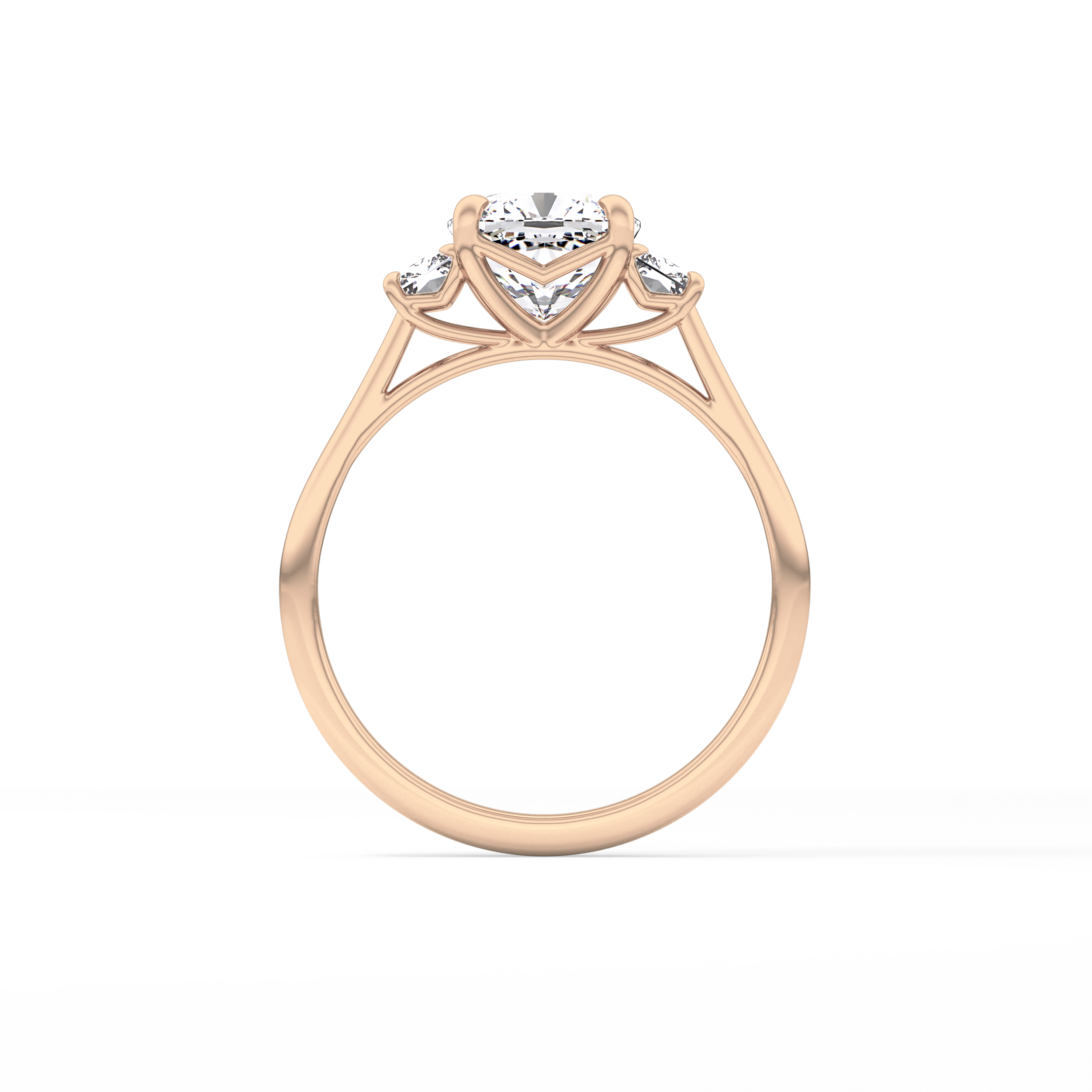 Cushion Three Stone Lab Grown Diamond Engagement Ring