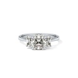 Cushion Three Stone Lab Grown Diamond Engagement Ring