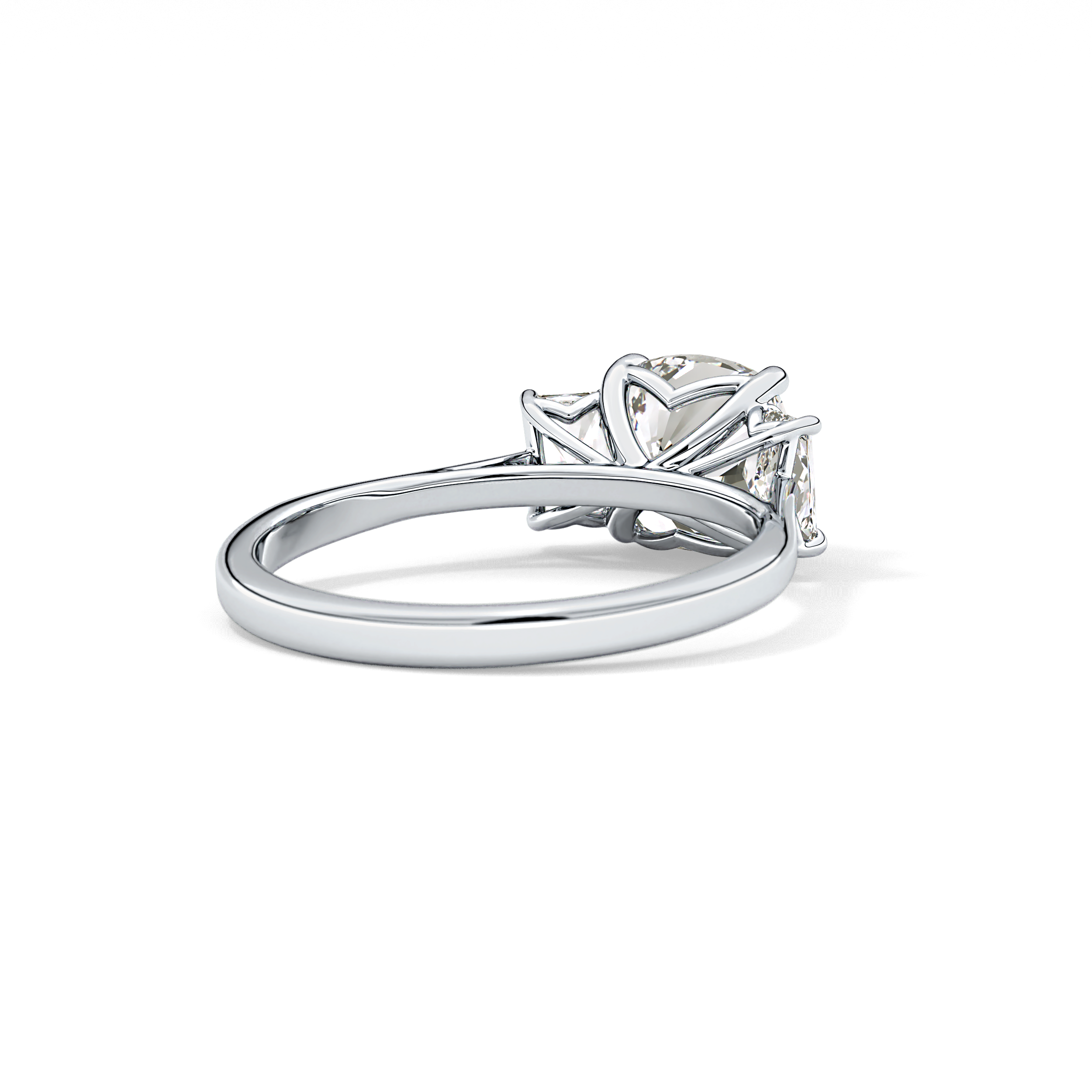 Cushion Three Stone Lab Grown Diamond Engagement Ring