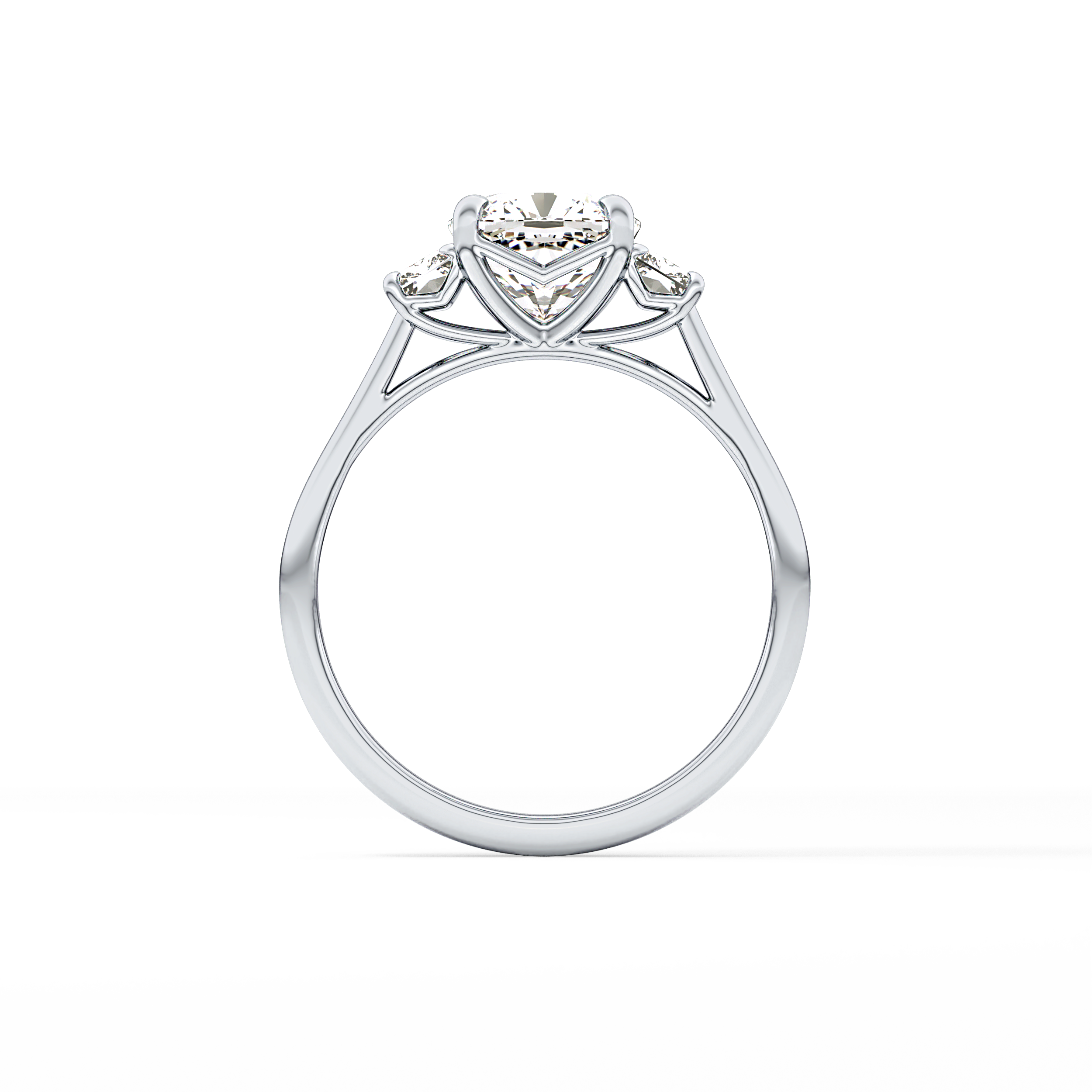 Cushion Three Stone Lab Grown Diamond Engagement Ring