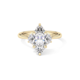 Marquise Three Stone Lab Grown Diamond Engagement Ring