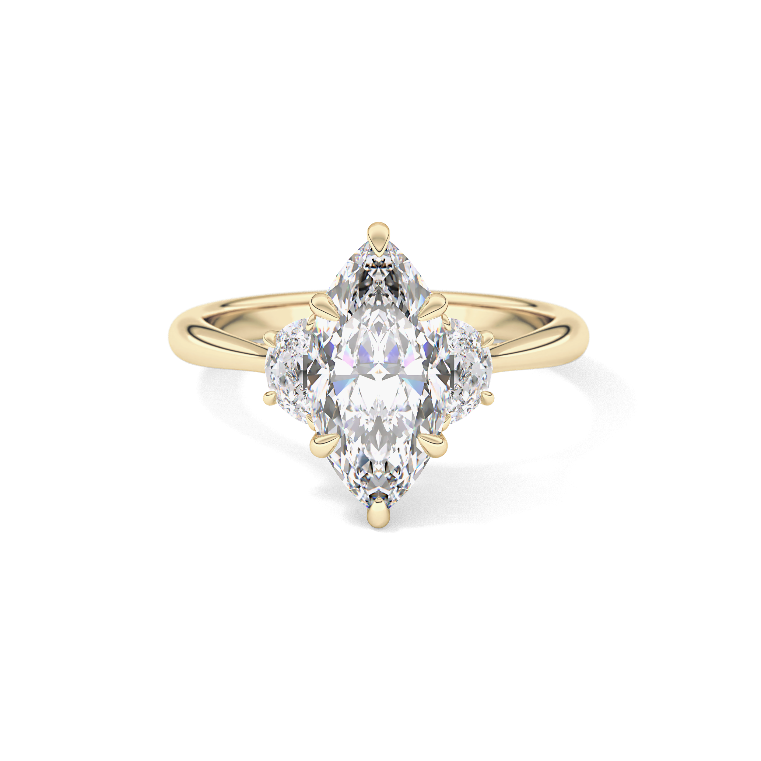 Marquise Three Stone Lab Grown Diamond Engagement Ring
