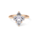 Marquise Three Stone Lab Grown Diamond Engagement Ring