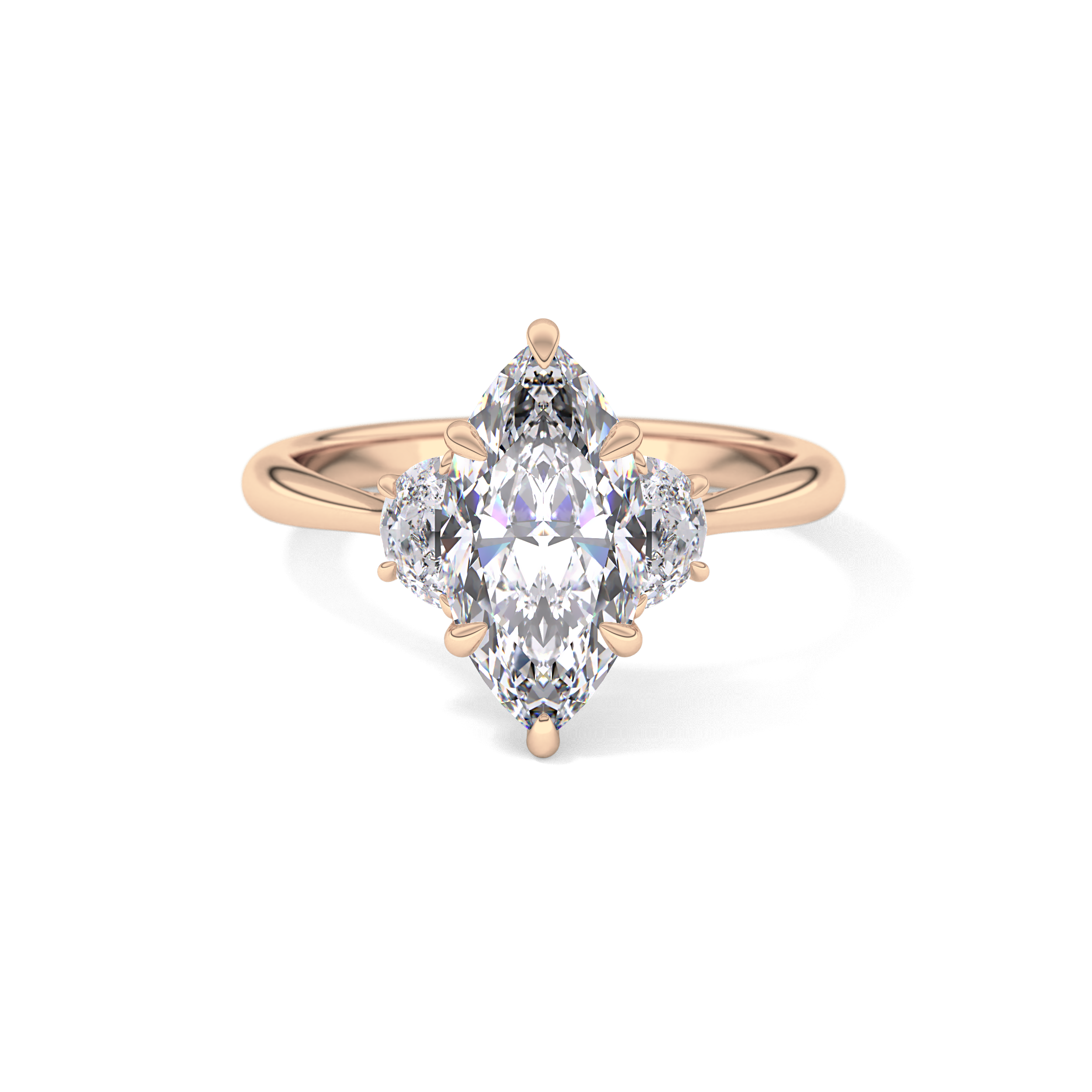 Marquise Three Stone Lab Grown Diamond Engagement Ring