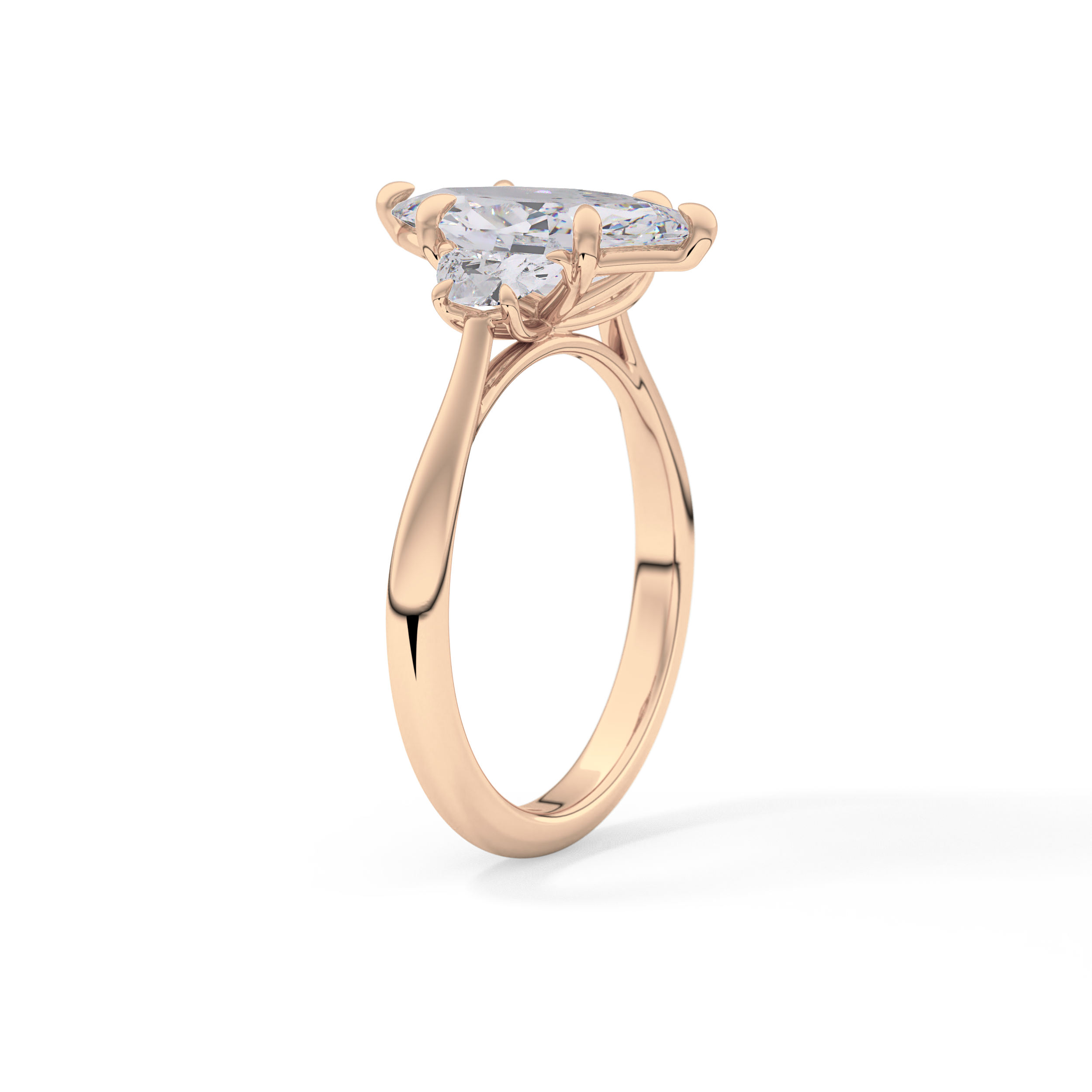 Marquise Three Stone Lab Grown Diamond Engagement Ring