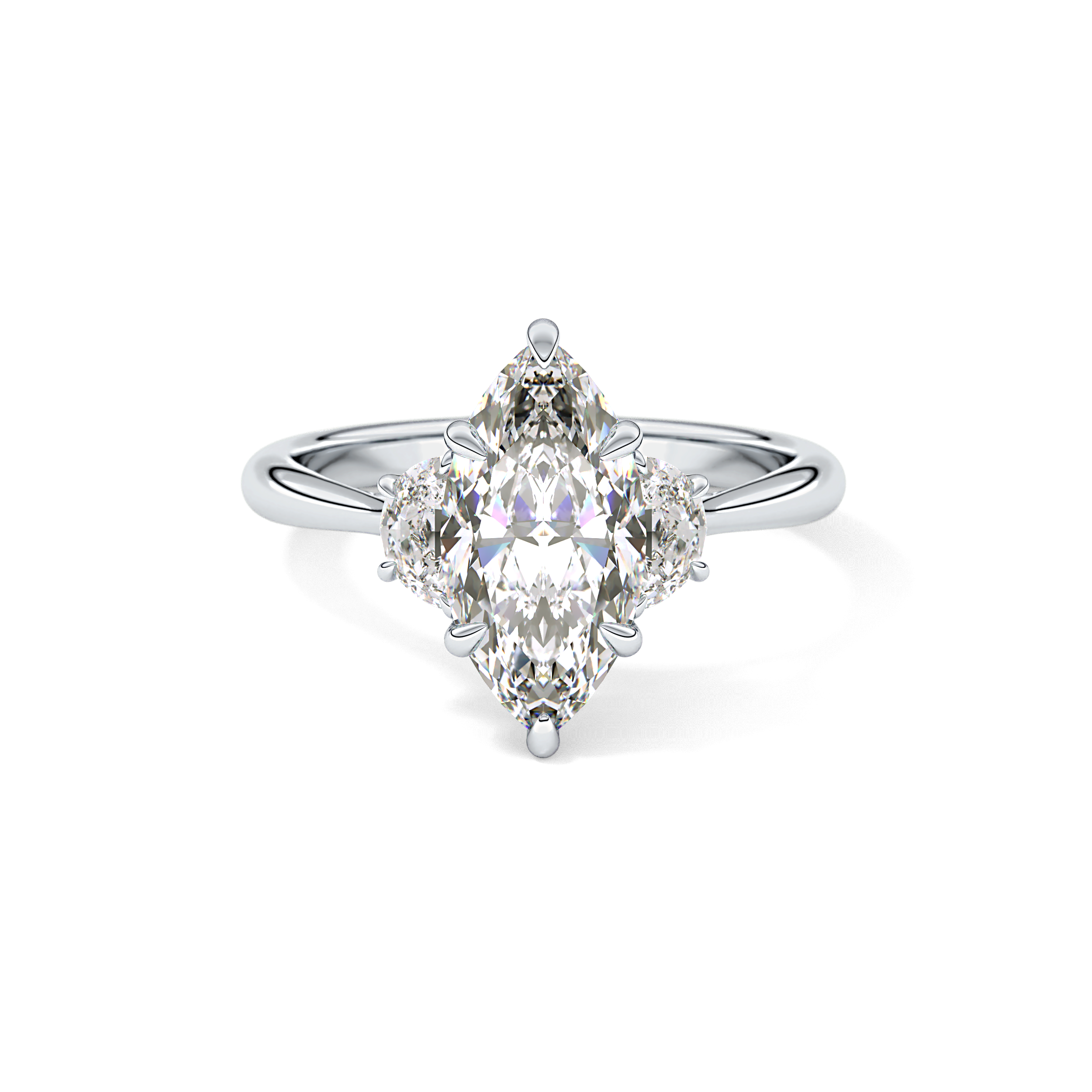 Marquise Three Stone Lab Grown Diamond Engagement Ring