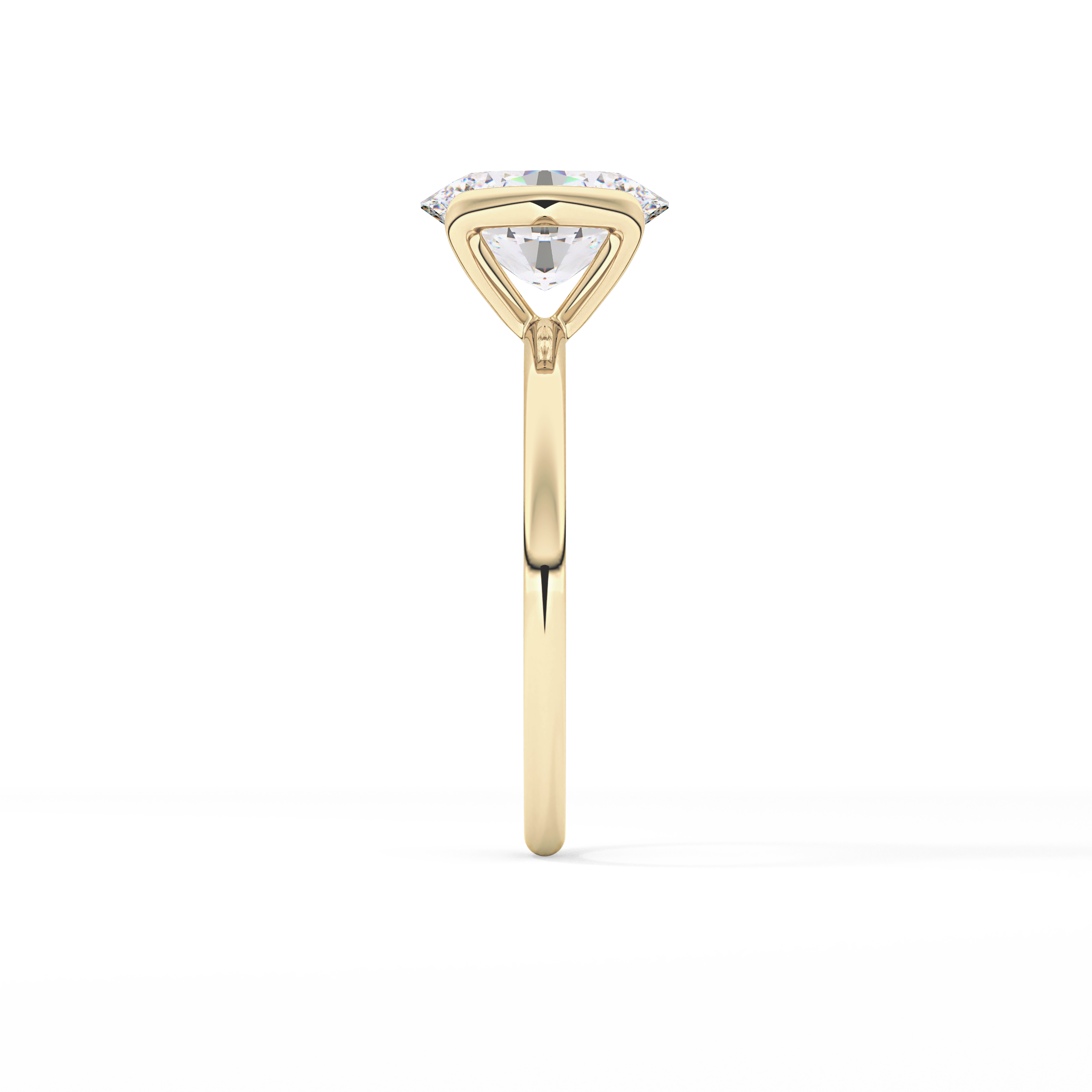 Oval Solitaire Bezel Lab Grown Diamond Engagement Ring