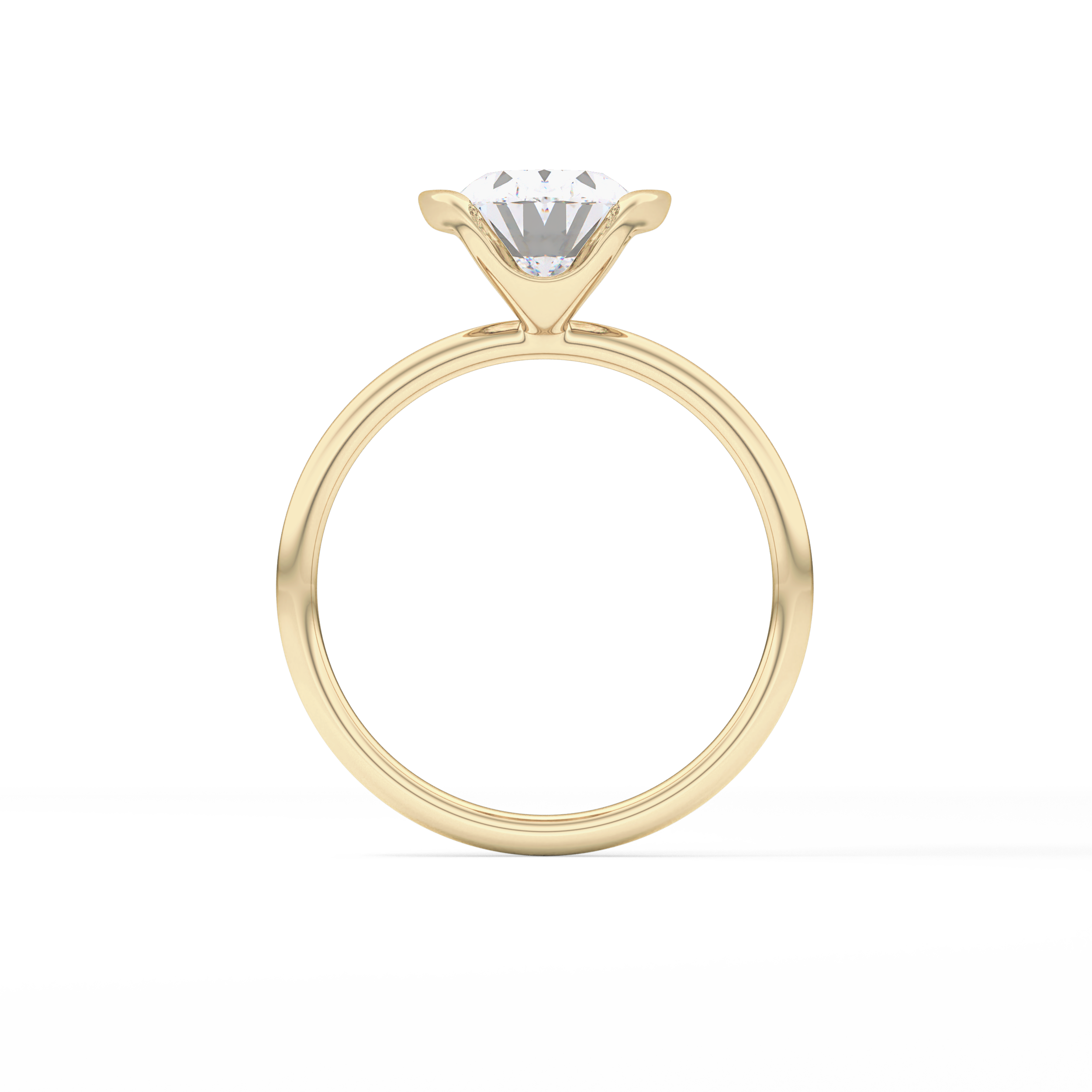 Oval Solitaire Bezel Lab Grown Diamond Engagement Ring