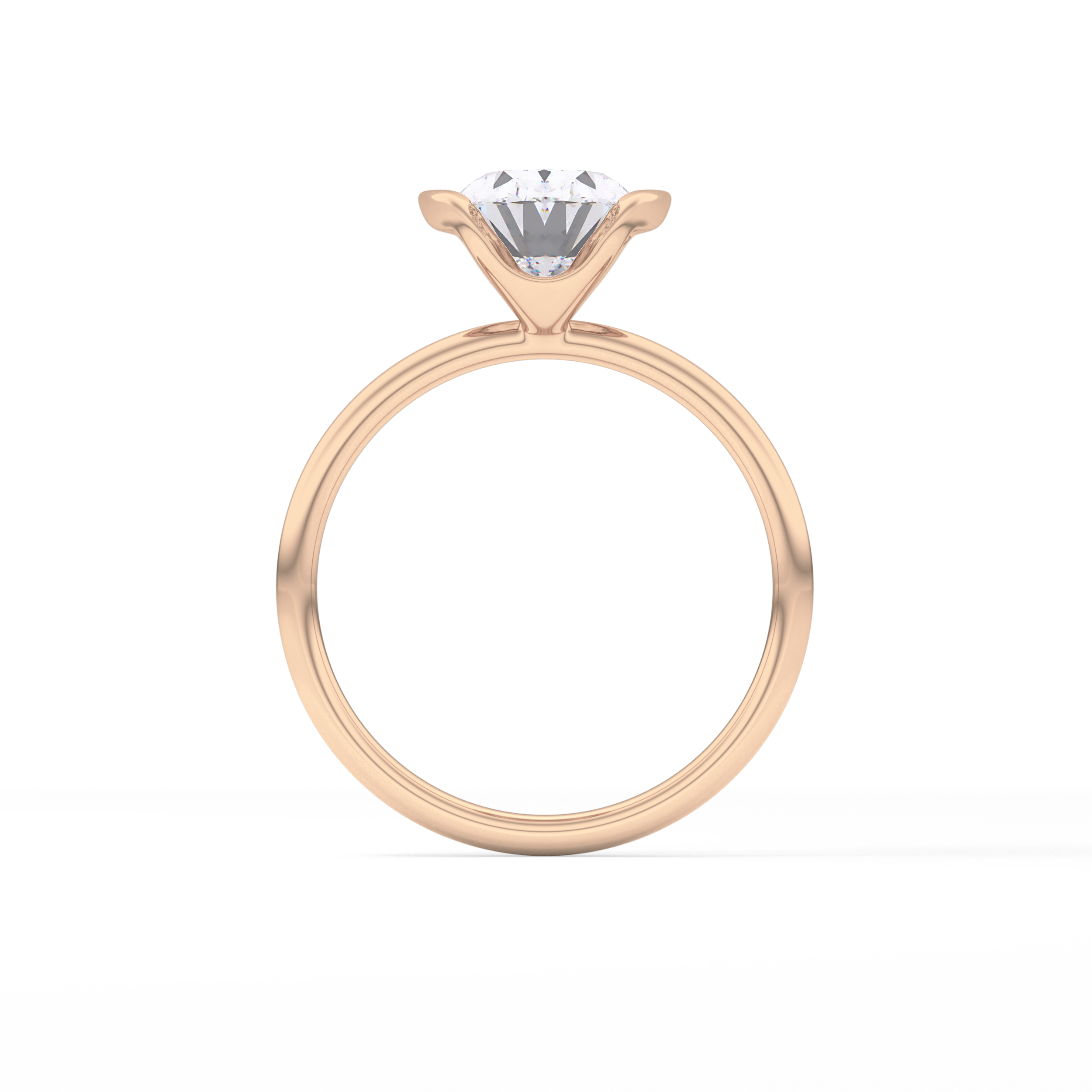 Oval Solitaire Bezel Lab Grown Diamond Engagement Ring