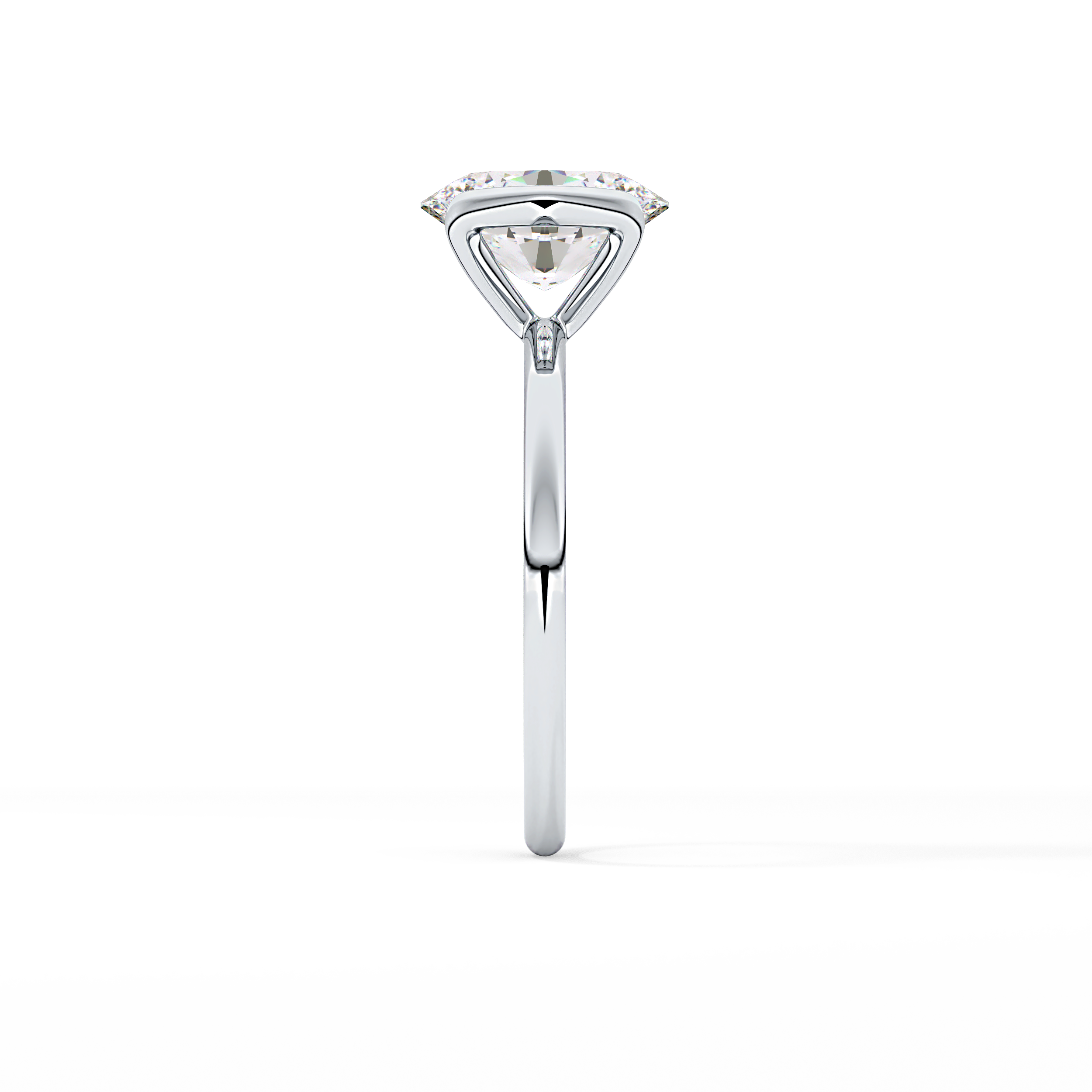 Oval Solitaire Bezel Lab Grown Diamond Engagement Ring