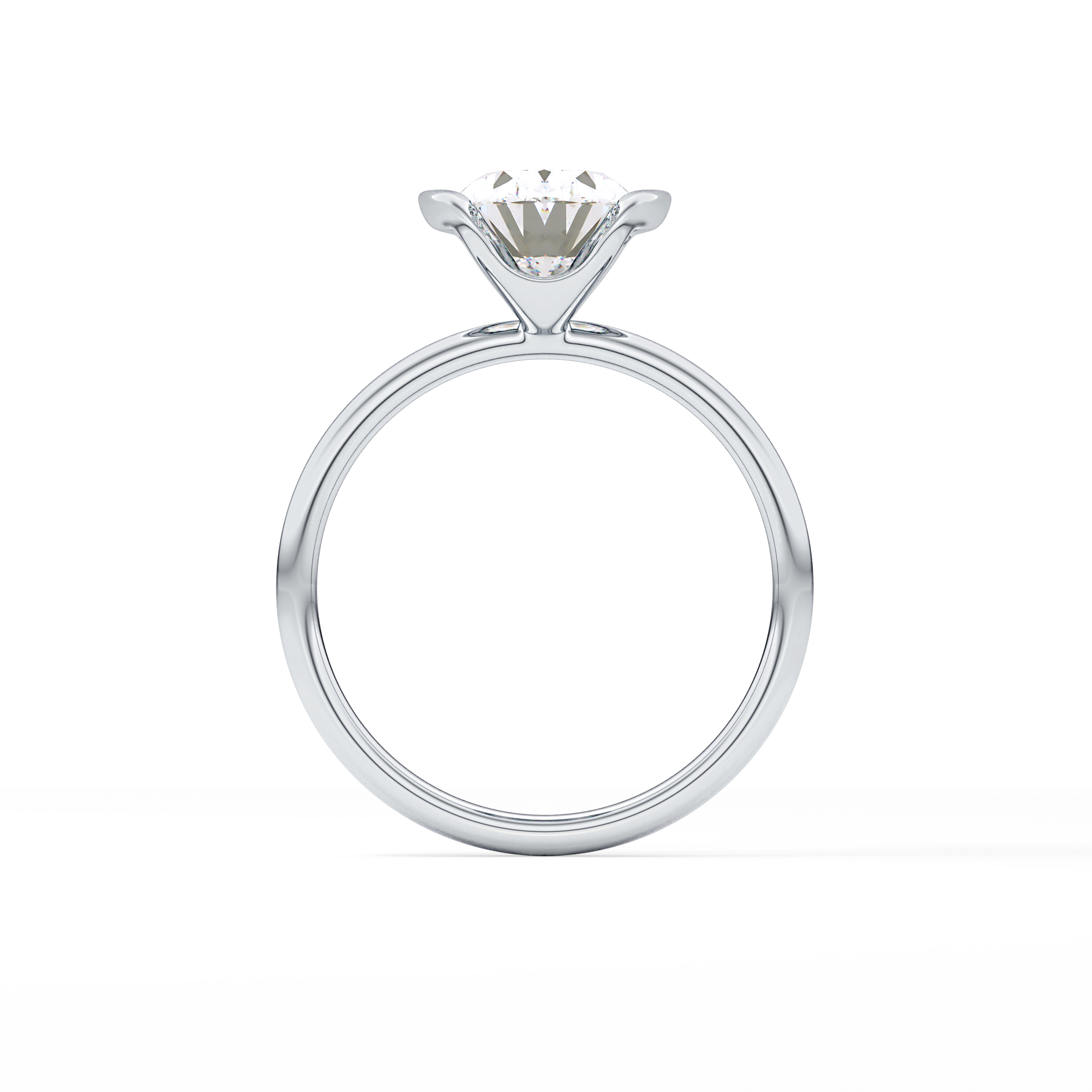 Oval Solitaire Bezel Lab Grown Diamond Engagement Ring
