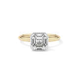 Asscher Solitaire Bezel Lab Grown Diamond Engagement Ring