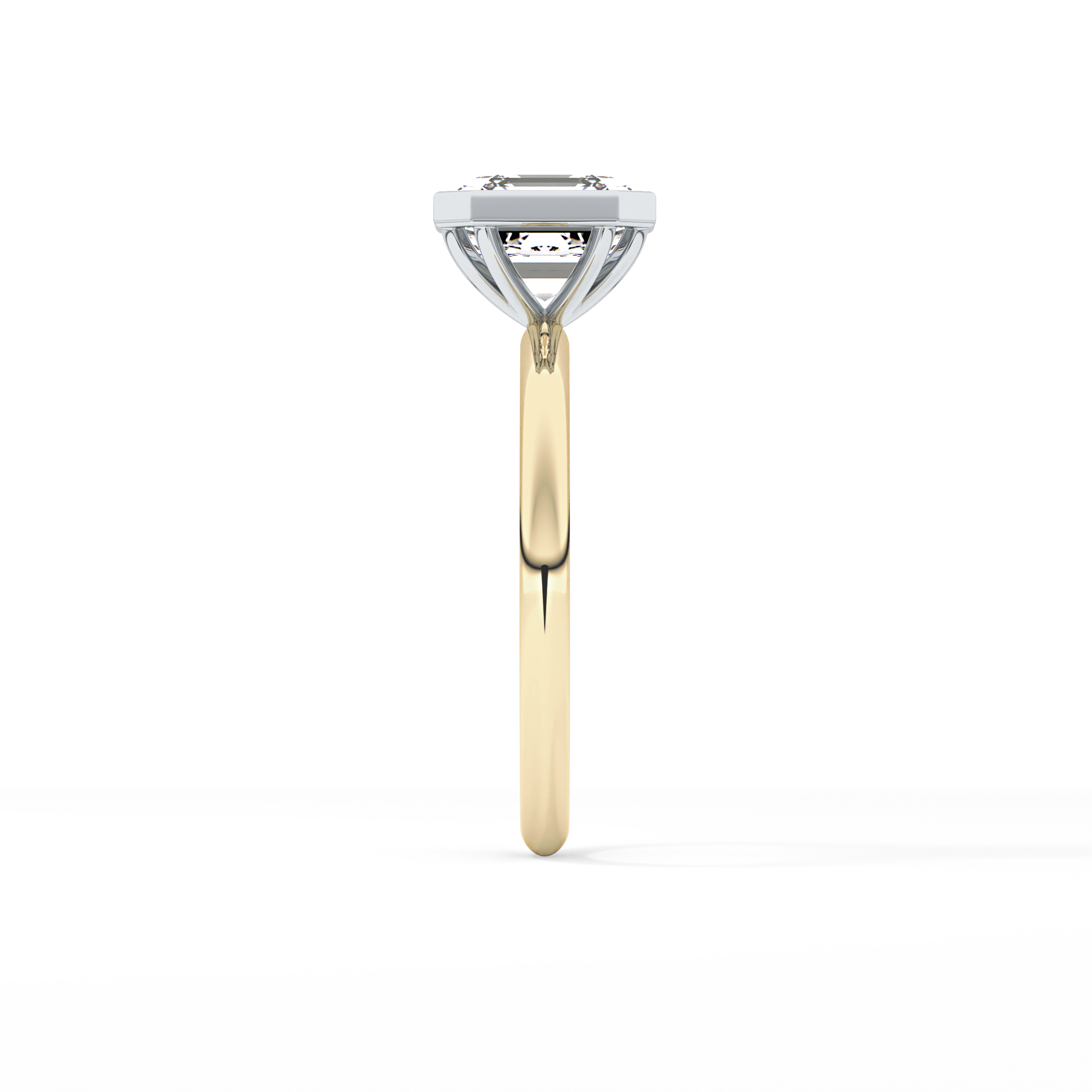 Asscher Solitaire Bezel Lab Grown Diamond Engagement Ring