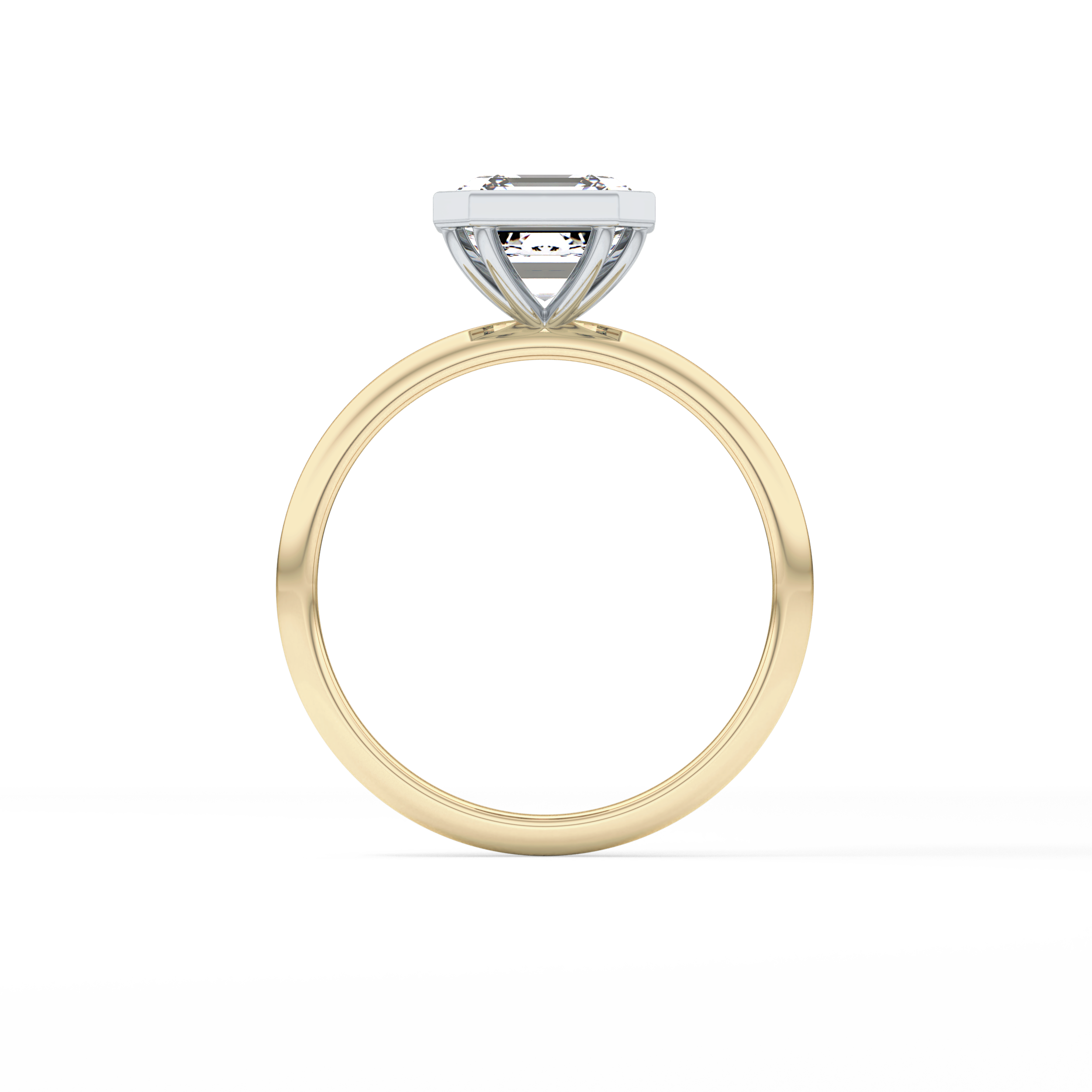 Asscher Solitaire Bezel Lab Grown Diamond Engagement Ring