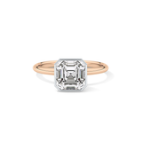 Asscher Solitaire Bezel Lab Grown Diamond Engagement Ring