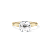 Cushion Solitaire Bezel Lab Grown Diamond Engagement Ring