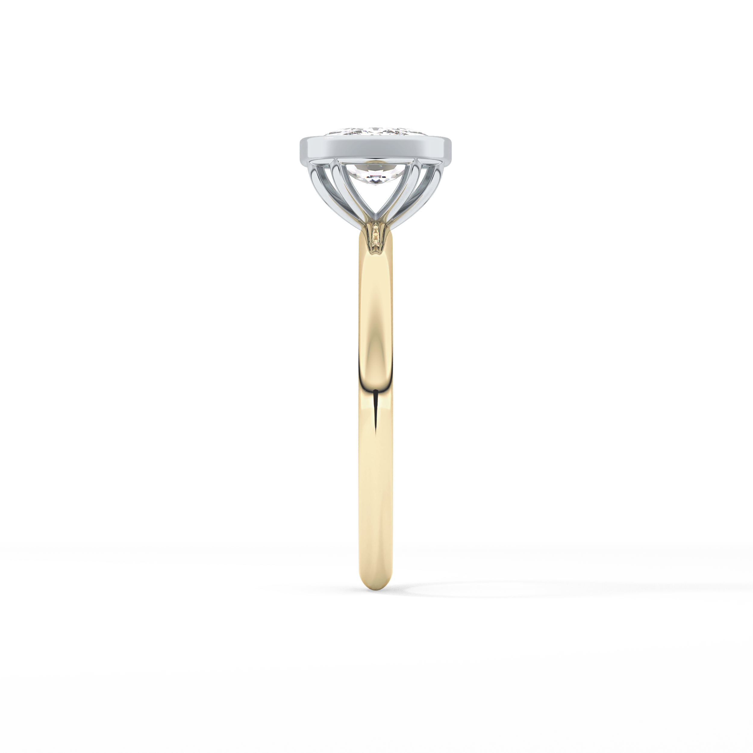 Cushion Solitaire Bezel Lab Grown Diamond Engagement Ring