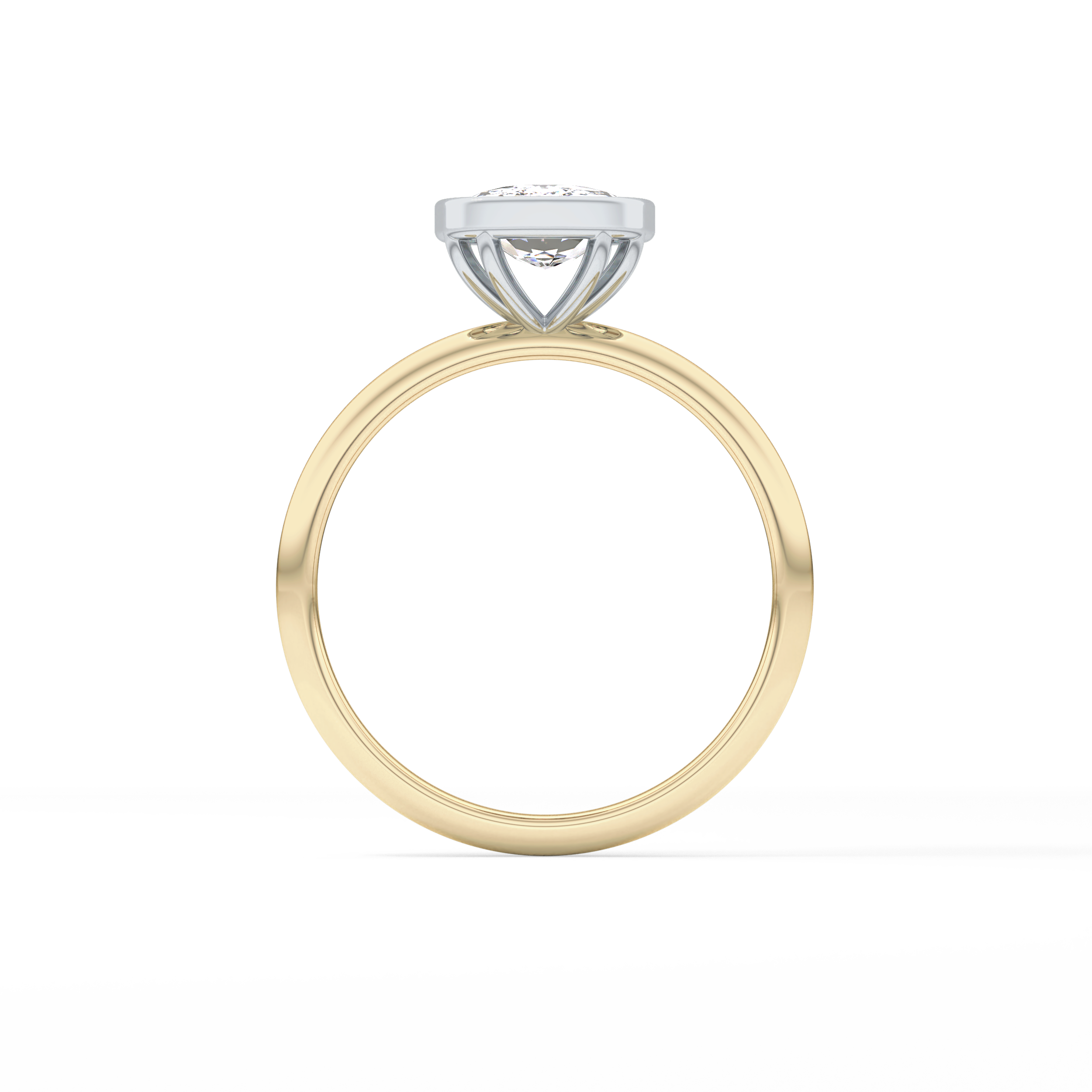 Cushion Solitaire Bezel Lab Grown Diamond Engagement Ring