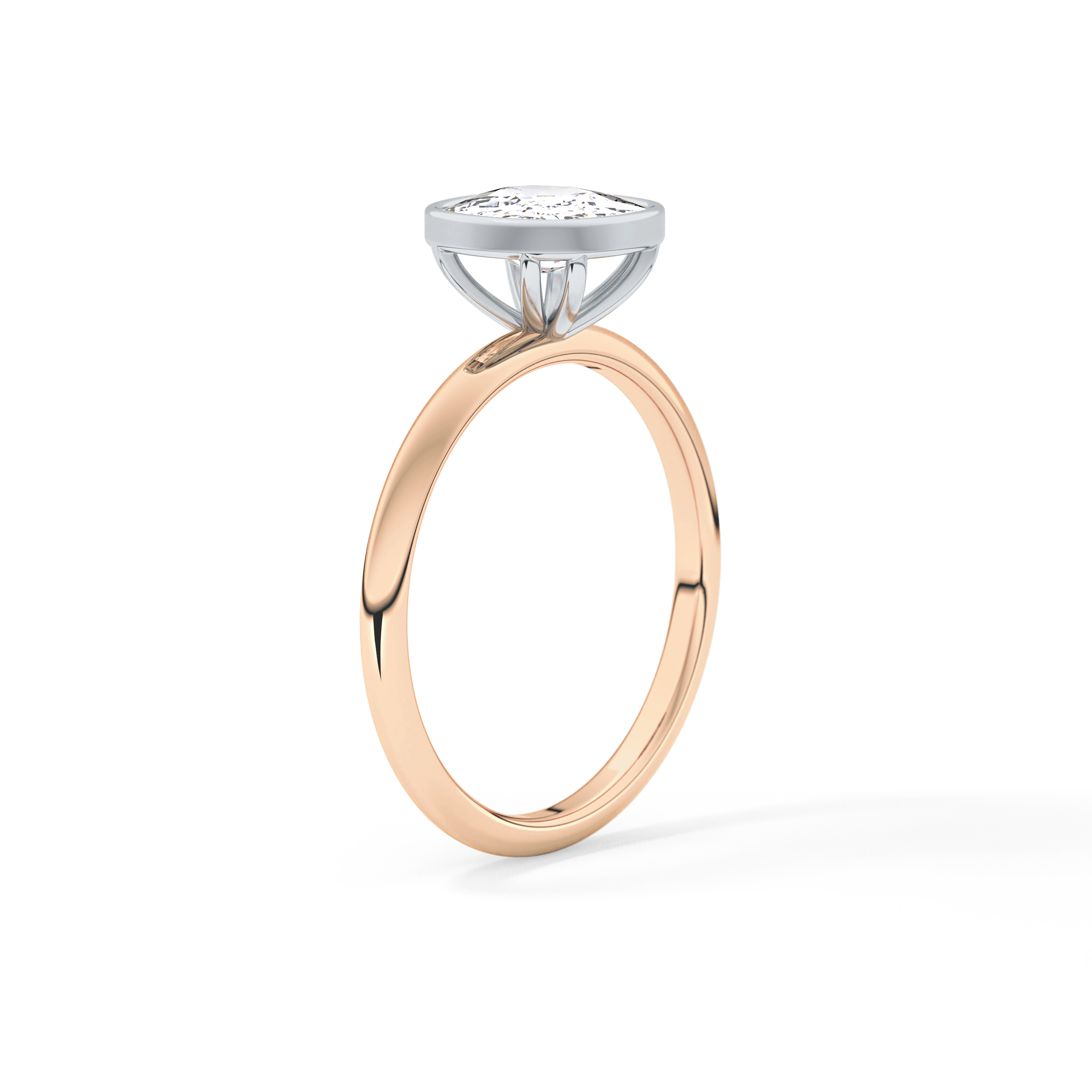 Cushion Solitaire Bezel Lab Grown Diamond Engagement Ring
