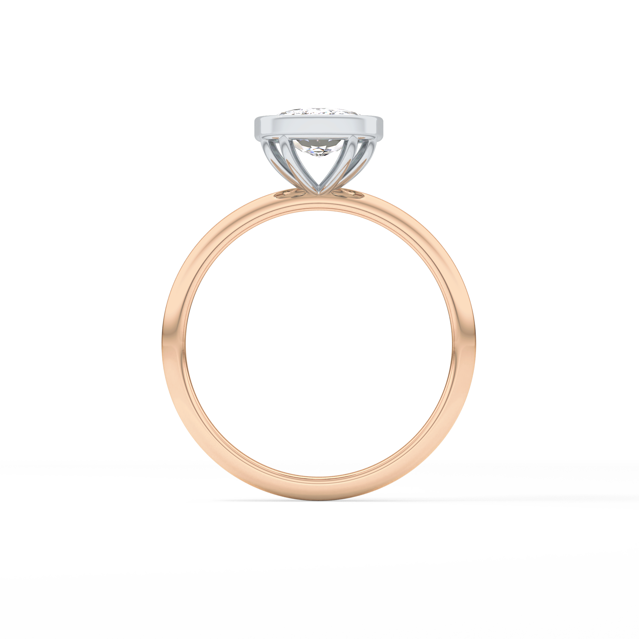 Cushion Solitaire Bezel Lab Grown Diamond Engagement Ring