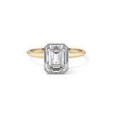 Emerald Solitaire Bezel Lab Grown Diamond Engagement Ring
