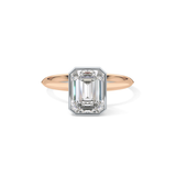 Emerald Solitaire Bezel Lab Grown Diamond Engagement Ring