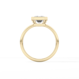 Emerald Solitaire Bezel Lab Grown Diamond Engagement Ring