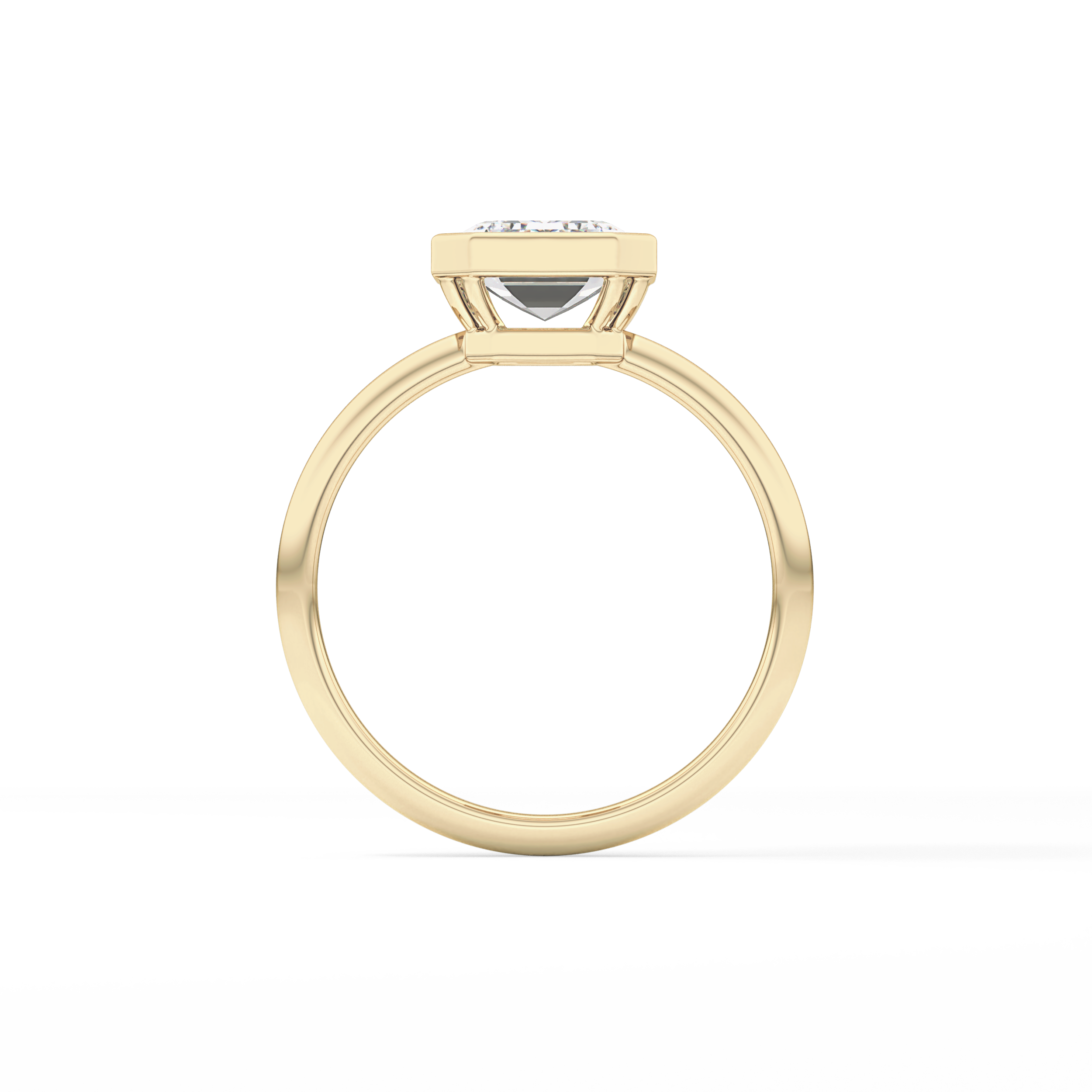 Emerald Solitaire Bezel Lab Grown Diamond Engagement Ring
